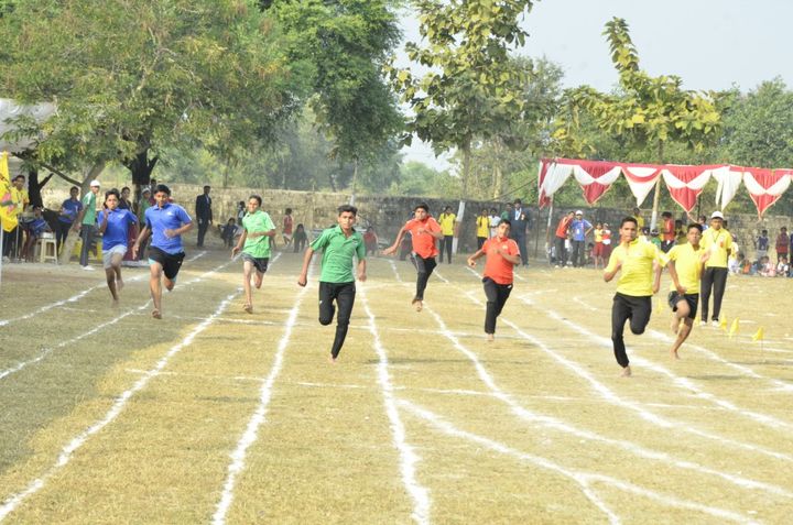 Students racing on the school ground